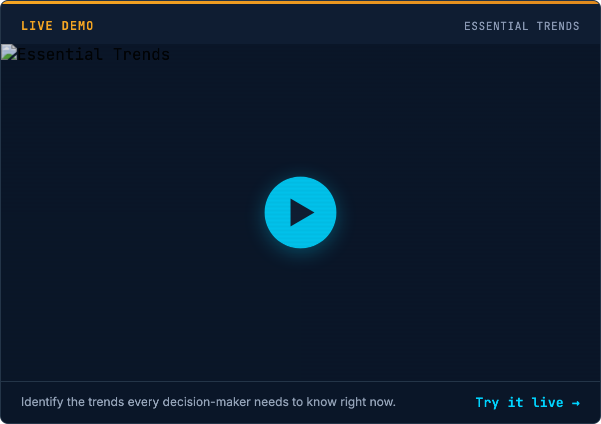 Live demo: Essential Trends