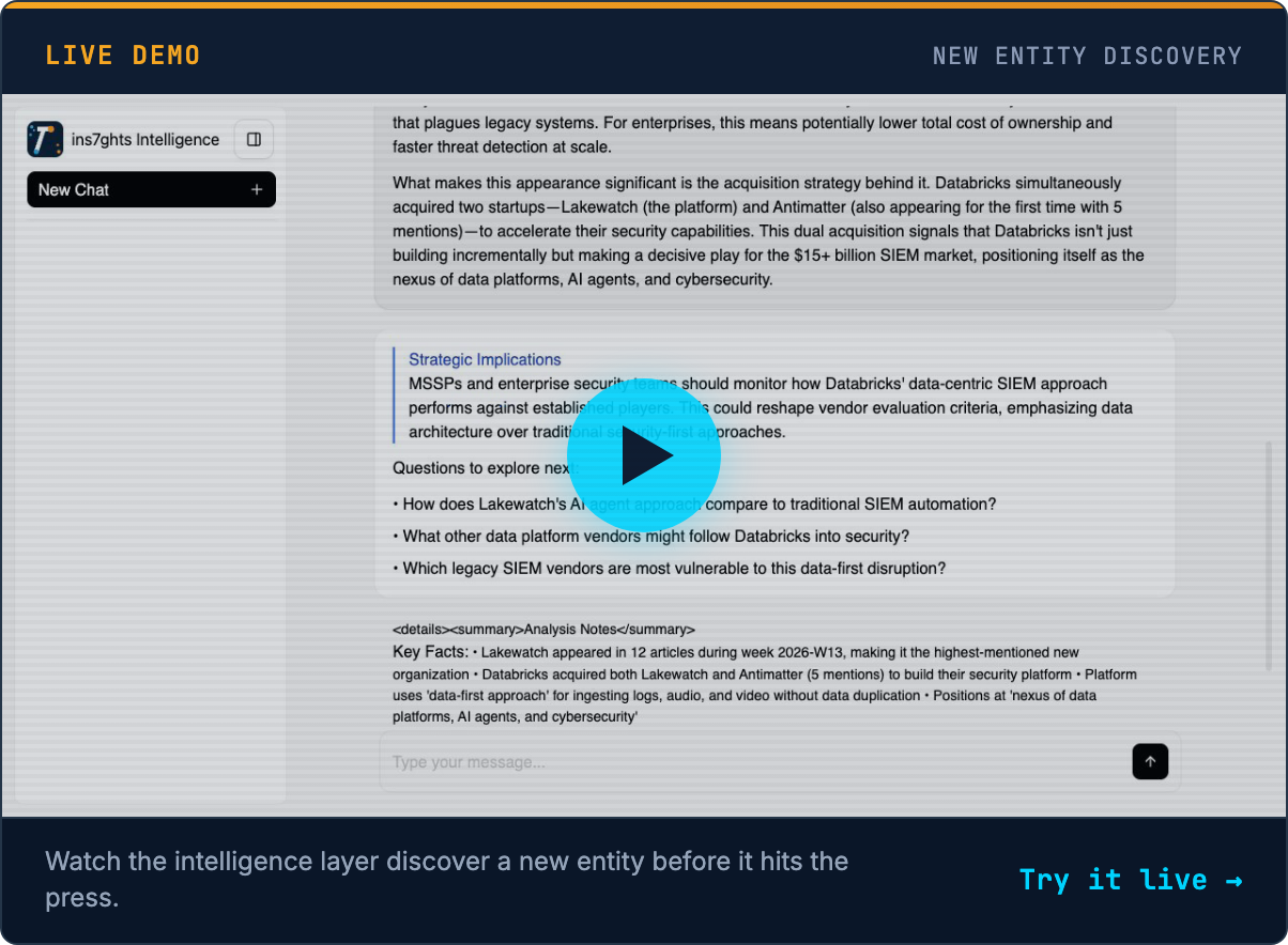 Live demo: New Entity Discovery